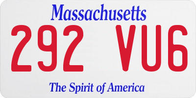 MA license plate 292VU6