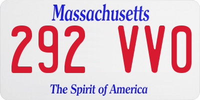 MA license plate 292VV0