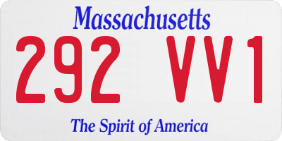 MA license plate 292VV1