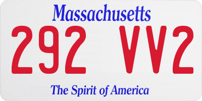 MA license plate 292VV2