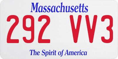 MA license plate 292VV3