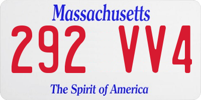 MA license plate 292VV4