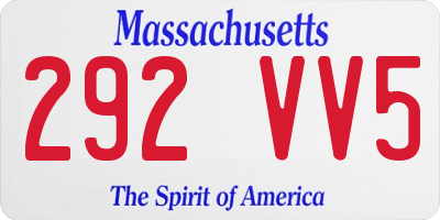 MA license plate 292VV5