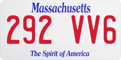 MA license plate 292VV6