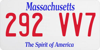 MA license plate 292VV7