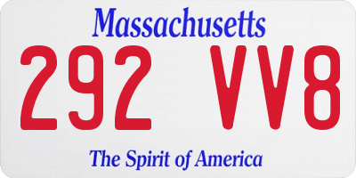 MA license plate 292VV8