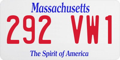 MA license plate 292VW1