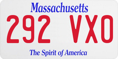 MA license plate 292VX0