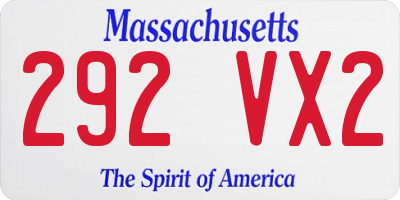 MA license plate 292VX2