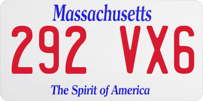 MA license plate 292VX6