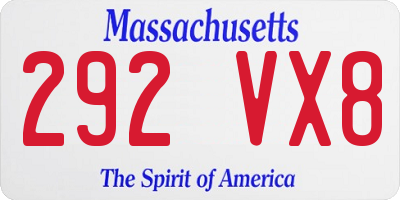 MA license plate 292VX8