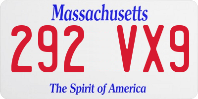 MA license plate 292VX9