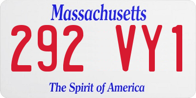 MA license plate 292VY1