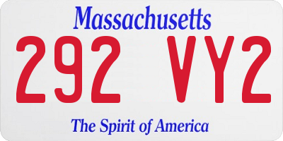 MA license plate 292VY2