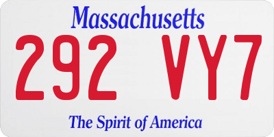 MA license plate 292VY7