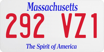 MA license plate 292VZ1