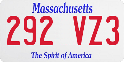 MA license plate 292VZ3