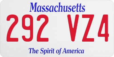 MA license plate 292VZ4