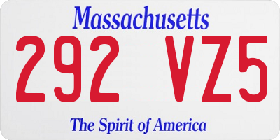 MA license plate 292VZ5