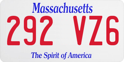 MA license plate 292VZ6
