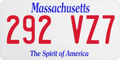 MA license plate 292VZ7