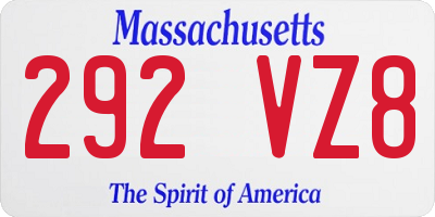 MA license plate 292VZ8
