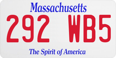 MA license plate 292WB5
