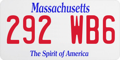 MA license plate 292WB6