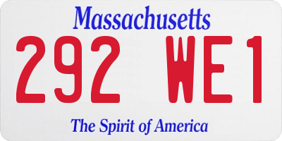 MA license plate 292WE1