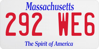 MA license plate 292WE6