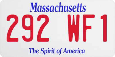 MA license plate 292WF1