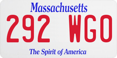 MA license plate 292WG0