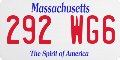MA license plate 292WG6