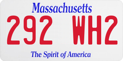 MA license plate 292WH2