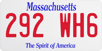 MA license plate 292WH6