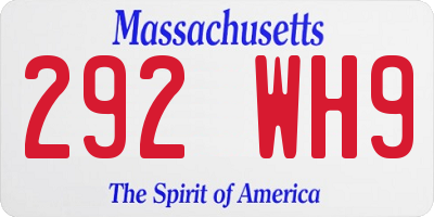MA license plate 292WH9