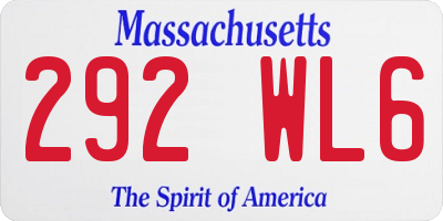 MA license plate 292WL6