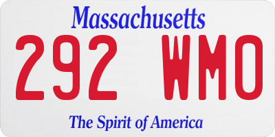 MA license plate 292WM0