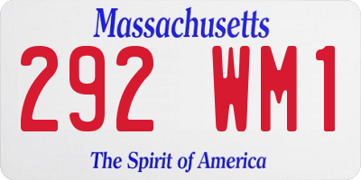 MA license plate 292WM1