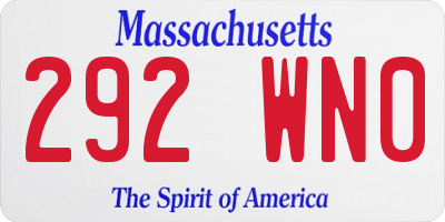 MA license plate 292WN0