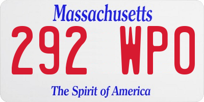 MA license plate 292WP0