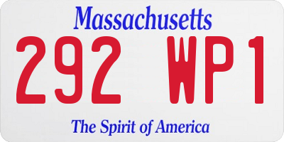 MA license plate 292WP1