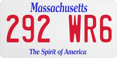 MA license plate 292WR6