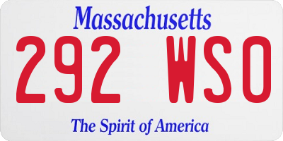 MA license plate 292WS0