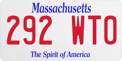 MA license plate 292WT0