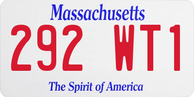 MA license plate 292WT1