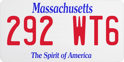 MA license plate 292WT6