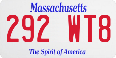 MA license plate 292WT8