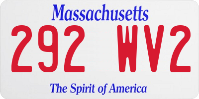 MA license plate 292WV2