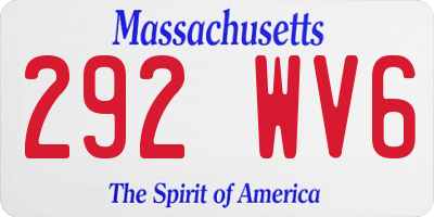 MA license plate 292WV6